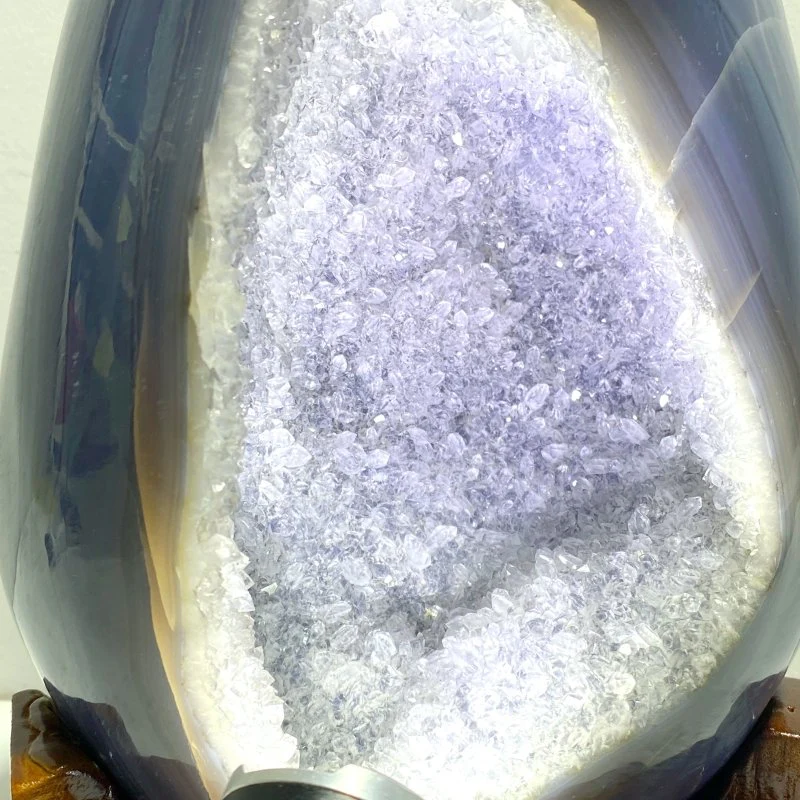 Unique Geode Druzy Agate Dinosaur Egg Home Decor With Stand - Image 3