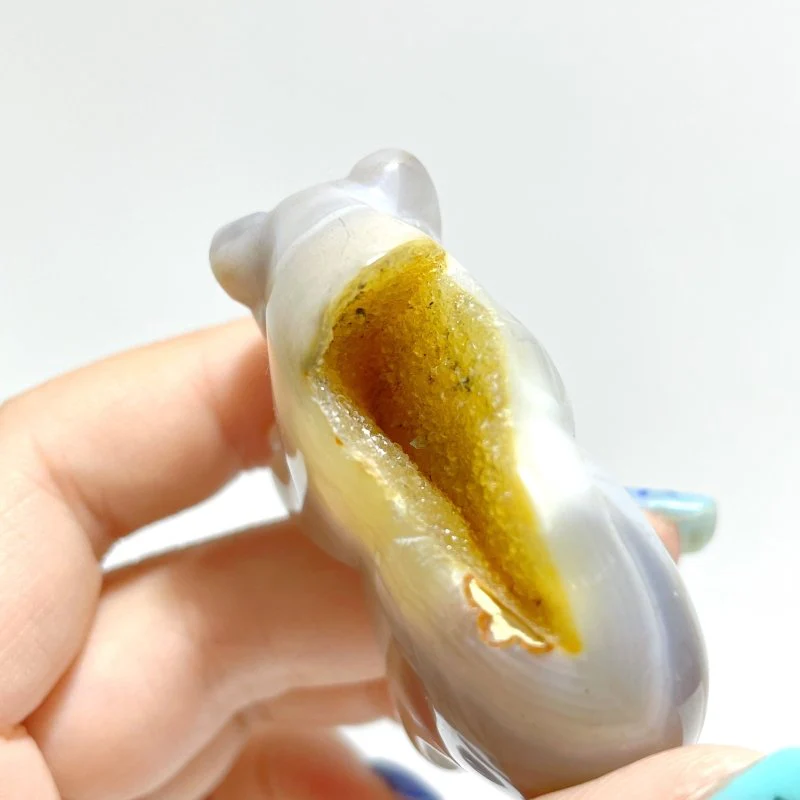 12 Pieces Geode Druzy Agate Bear Carving - Image 3
