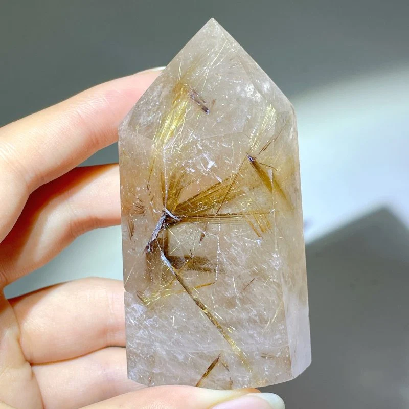 11 Pieces Unique Gold Rutilated Quartz Points - Image 5