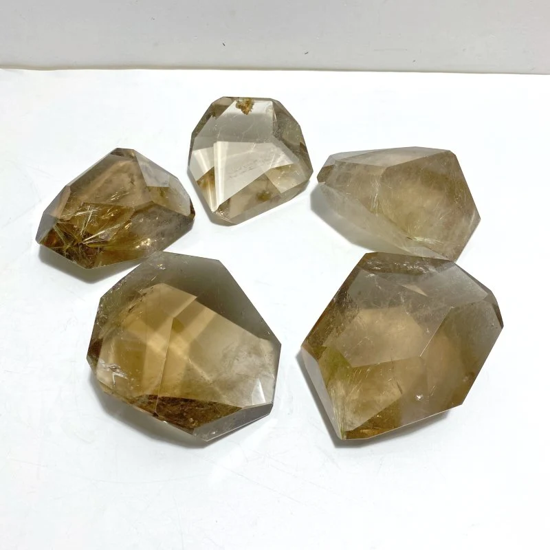 5 Pieces Unique Golden Rutile Quartz Free Form