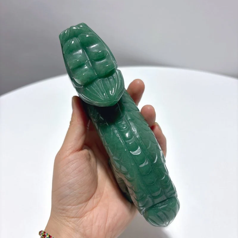 Unique Green Aventurine Chinese Dragon Carving - Image 5