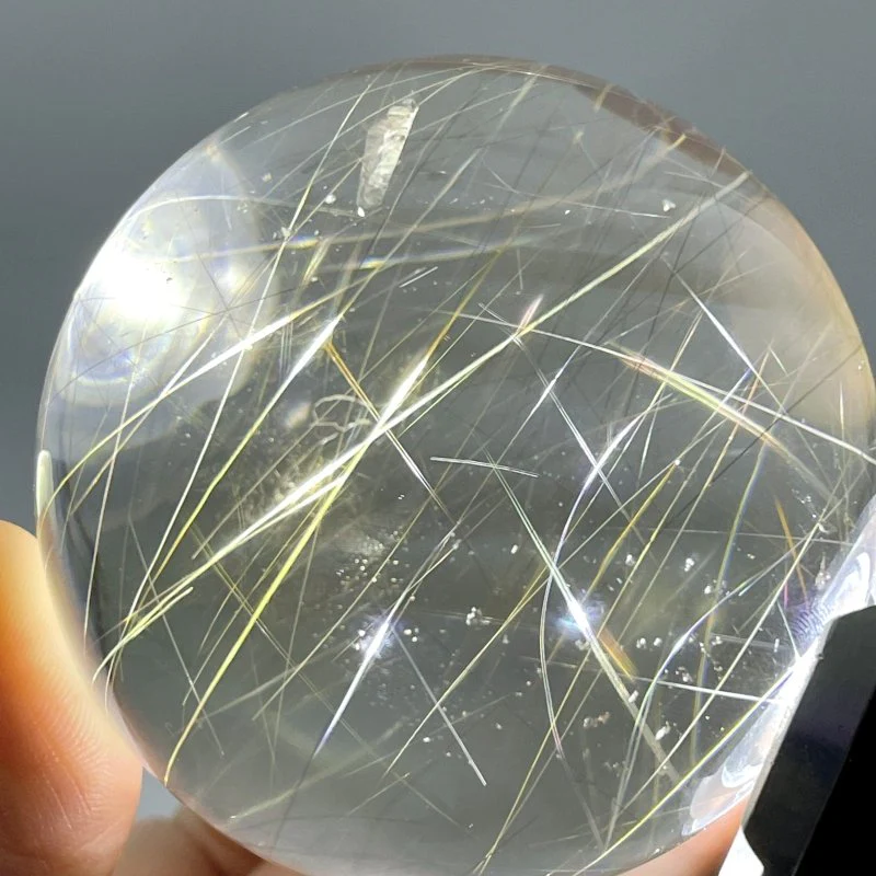Rare Gold Rutile Quartz Crystal Sphere For Collection - Image 2
