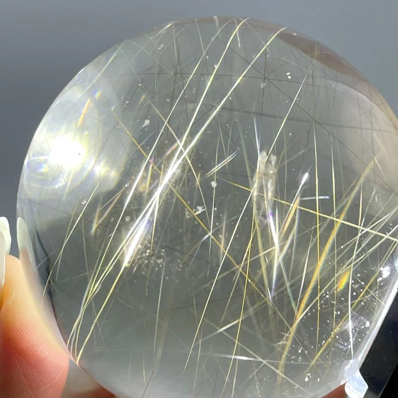 Rare Gold Rutile Quartz Crystal Sphere For Collection - Image 3