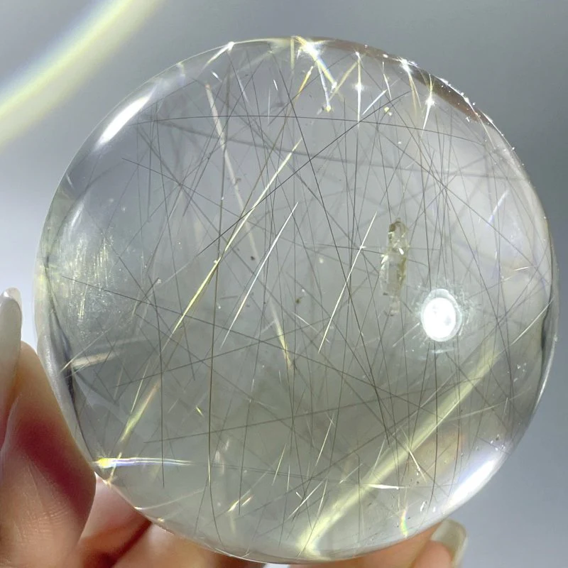 Rare Gold Rutile Quartz Crystal Sphere For Collection - Image 4