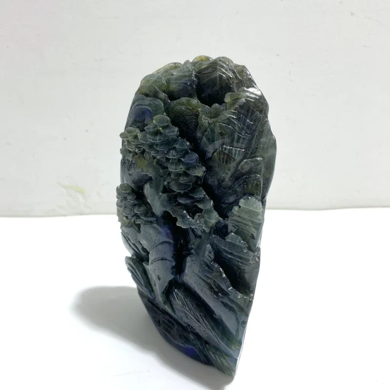Unique Labradorite Landscape Pavilion Carving - Image 3