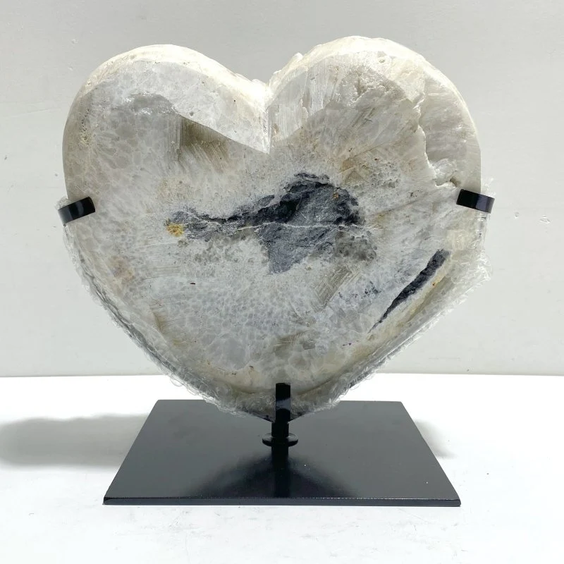 Unique Large Aura Quartz Cluster Heart With Stand #4 - Image 3