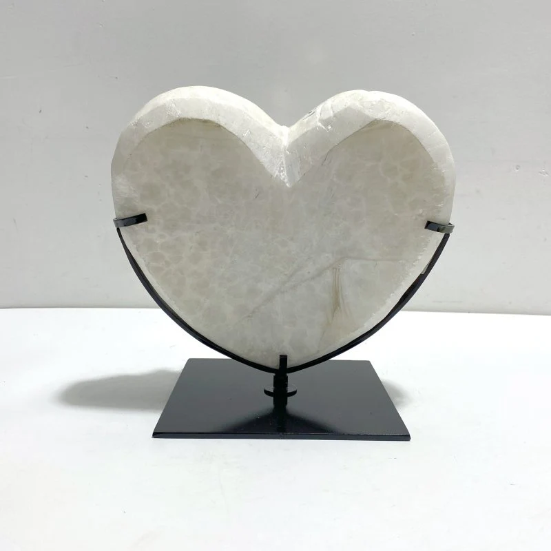 Unique Large Aura Quartz Cluster Heart With Stand #7 - Image 3