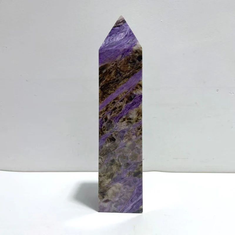 Unique Large Charoite Four-sided Tower For Collection #A03