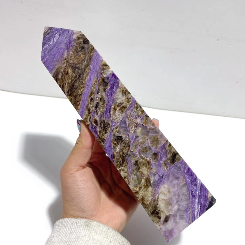 Unique Large Charoite Four-sided Tower For Collection #A03 - Image 3