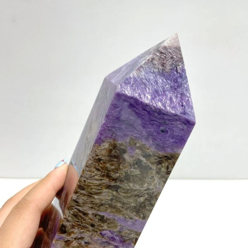 Unique Large Charoite Four-sided Tower For Collection #A03 - Image 5