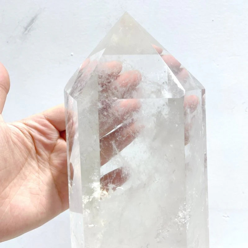 Large Clear Quartz Tower Point Ornaments With Stand - Image 4