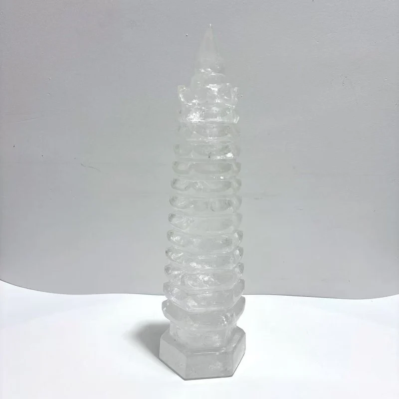 Unique Large Clear Quartz Wenchang Tower 13-level Pagoda - Image 5