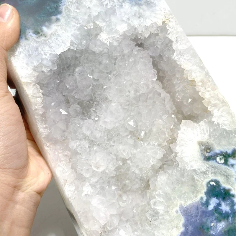 2 Pieces Large Geode Druzy Moss Agate Tower Point - Image 6