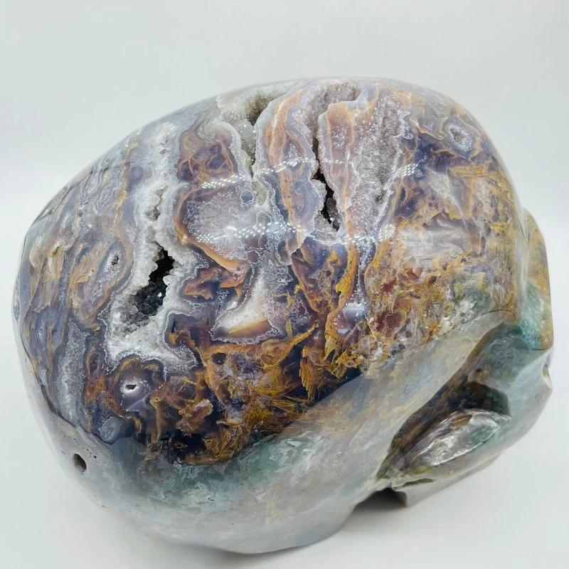11.77kg(25.8lbs) Unique Large Ocean Jasper Geode Skull - Image 6