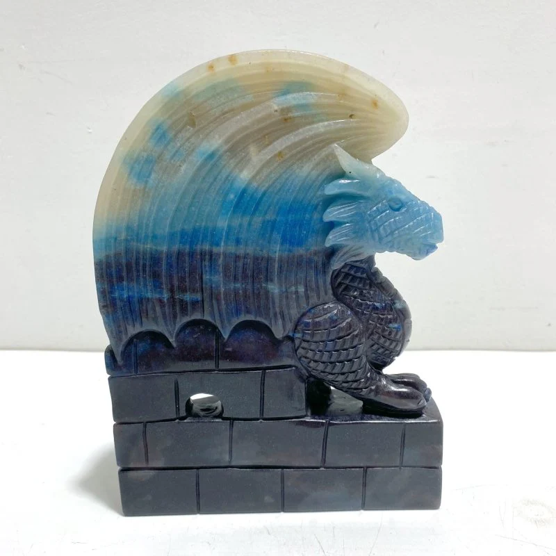 Unique Trolleite Flying Dragon and Castle Carving - Image 3