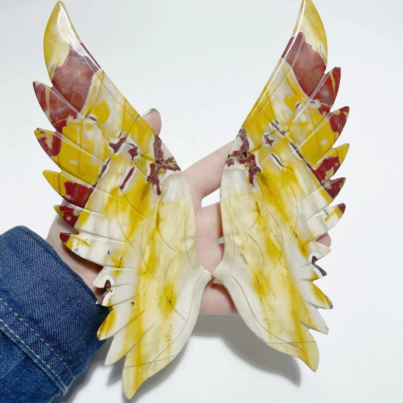 Unique Mookaite Angel Wing Carving With Stand - Image 2