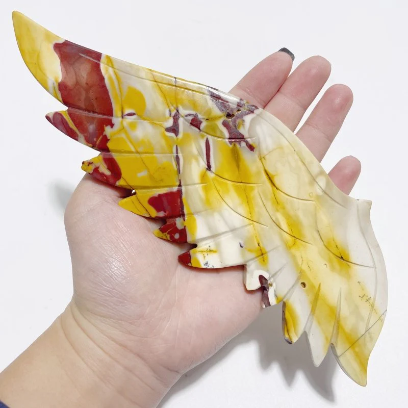 Unique Mookaite Angel Wing Carving With Stand - Image 3