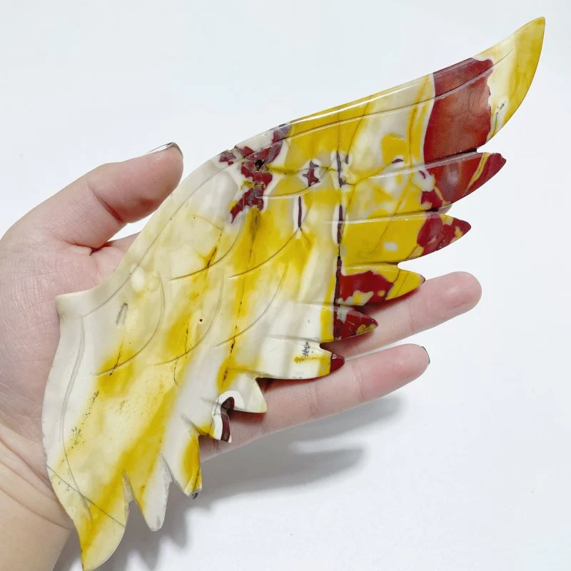 Unique Mookaite Angel Wing Carving With Stand - Image 4