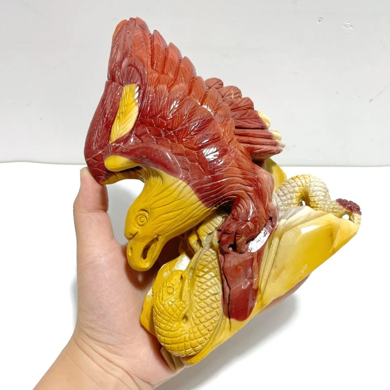 Unique Mookaite Eagle&Snake Carving - Image 4