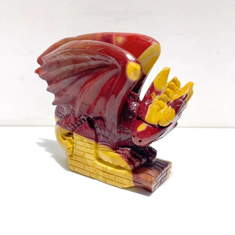 Unique Mookaite Flying Dragon Castle Carving - Image 2