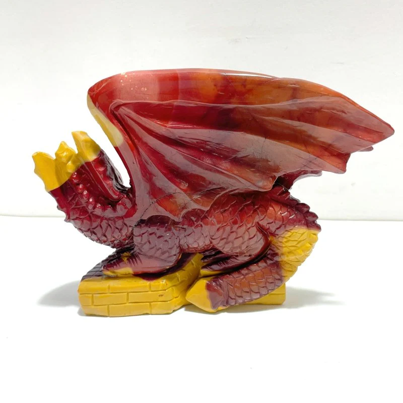 Unique Mookaite Flying Dragon Castle Carving - Image 3