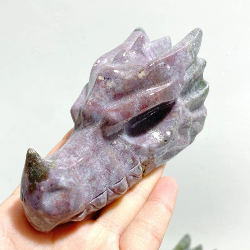 7 Pieces Unique Ocean Jasper Dragon Head Carving - Image 4