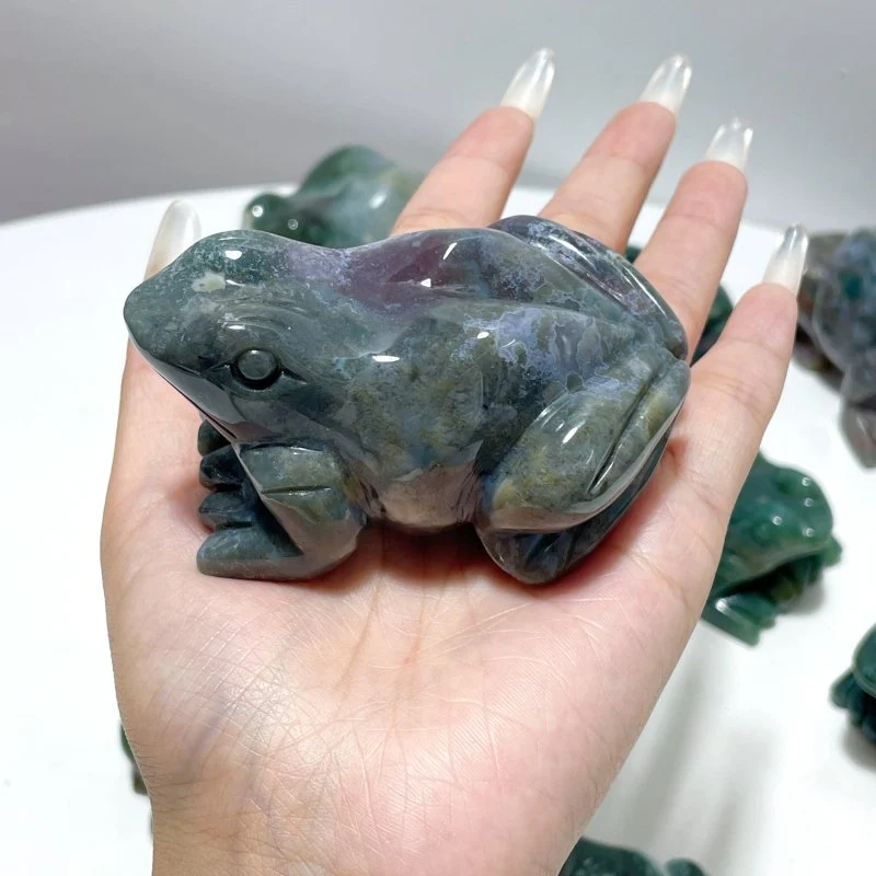 9 Pieces Unique Ocean Jasper Frog Carving - Image 4