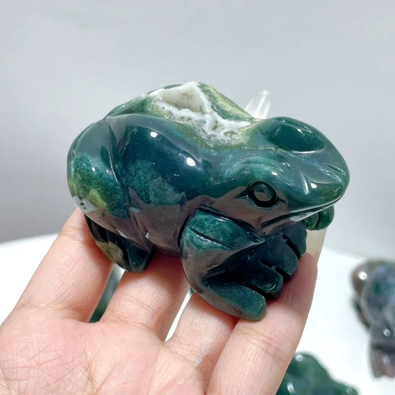 9 Pieces Unique Ocean Jasper Frog Carving - Image 5