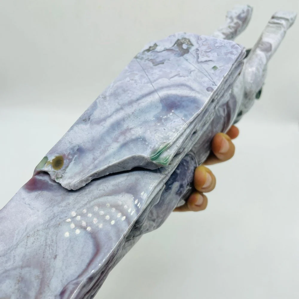 Unique Vein Ocean Jasper Galloping Leopard Panther Carving - Image 8