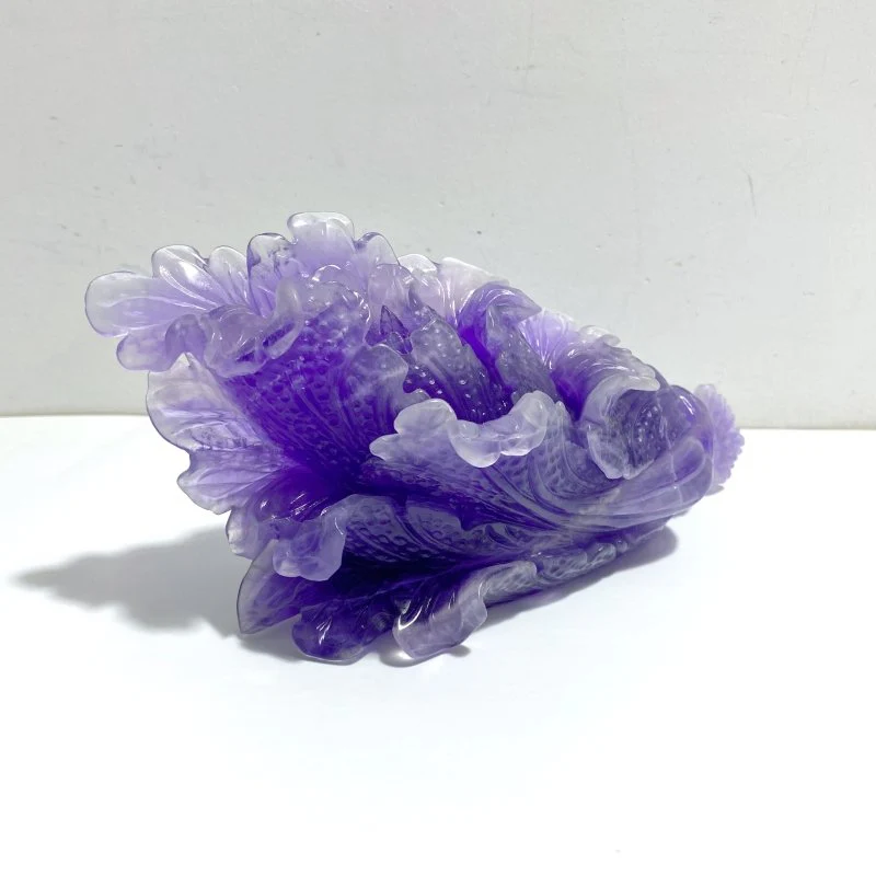 Unique Purple Fluorite Chinese Cabbage Carving #2 - Image 2