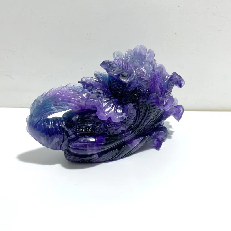 Unique Purple Fluorite Chinese Cabbage Carving #3 - Image 2