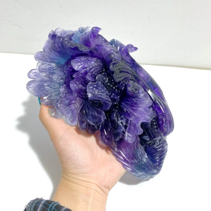 Unique Purple Fluorite Chinese Cabbage Carving #3 - Image 5