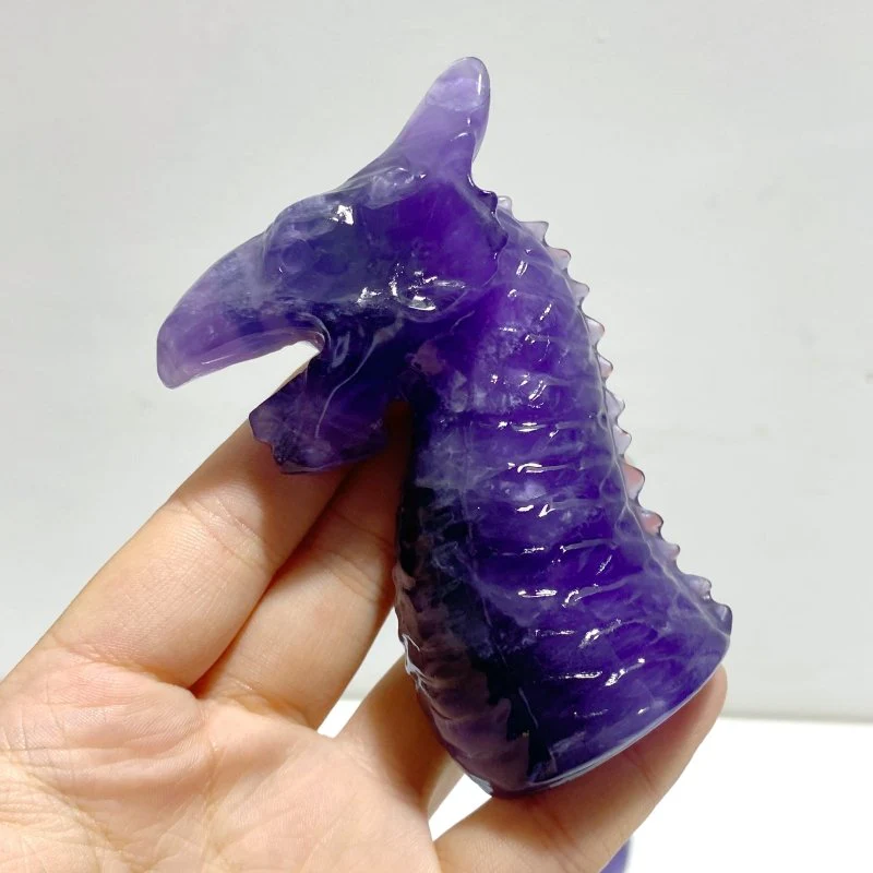 Unique Purple Fluorite Combination Dragon Carving Wholesale - Image 2