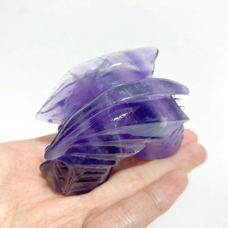 Unique Purple Fluorite Combination Dragon Carving Wholesale - Image 3