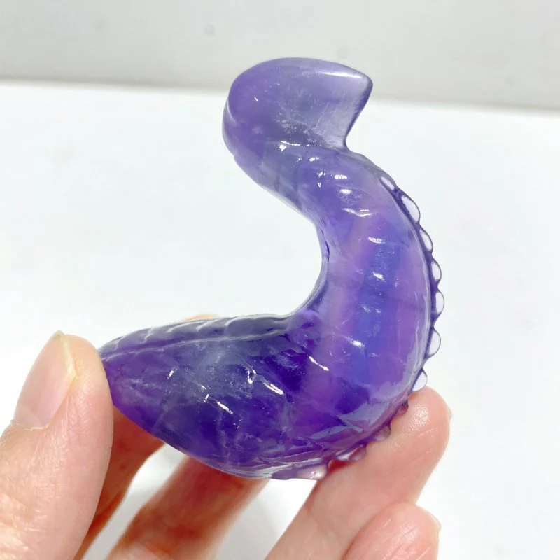 Unique Purple Fluorite Combination Dragon Carving Wholesale - Image 4