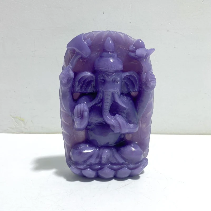 Unique Purple Jade Ganesha Carving