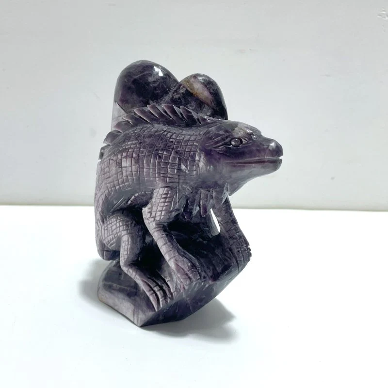 Unique Spark Lepidolite Lizard Carving - Image 2