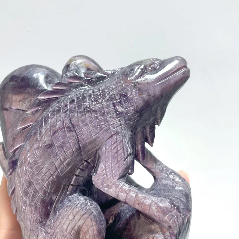Unique Spark Lepidolite Lizard Carving - Image 4