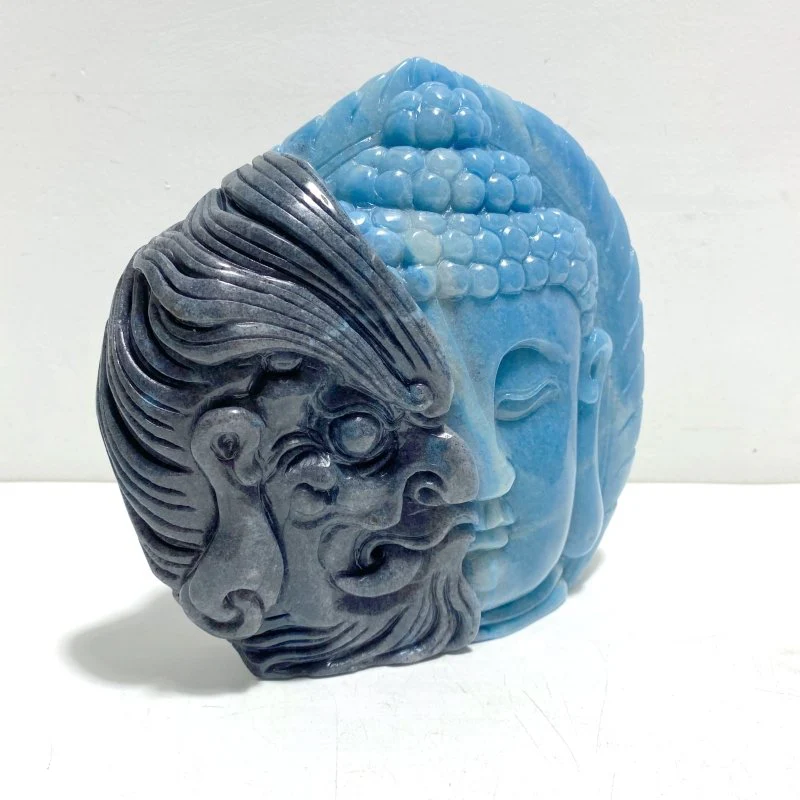 Trolleite Half Mara and Half Buddha Carving For Collection - Image 2