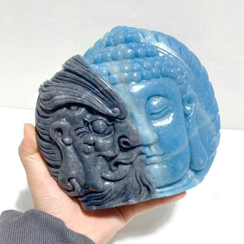 Trolleite Half Mara and Half Buddha Carving For Collection - Image 4
