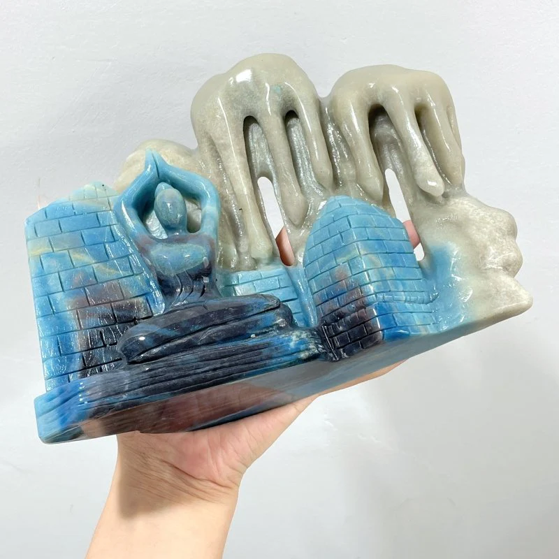 Unique Trolleite Large Yoga Goddess Carving - Image 2