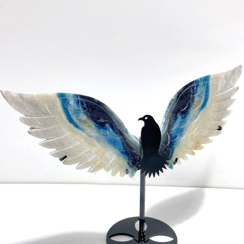 Unique Trolleite Stone Eagle Wing Carving With Stand #A01 - Image 4