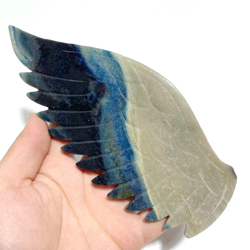 Unique Trolleite Stone Eagle Wing Carving With Stand #A05 - Image 2