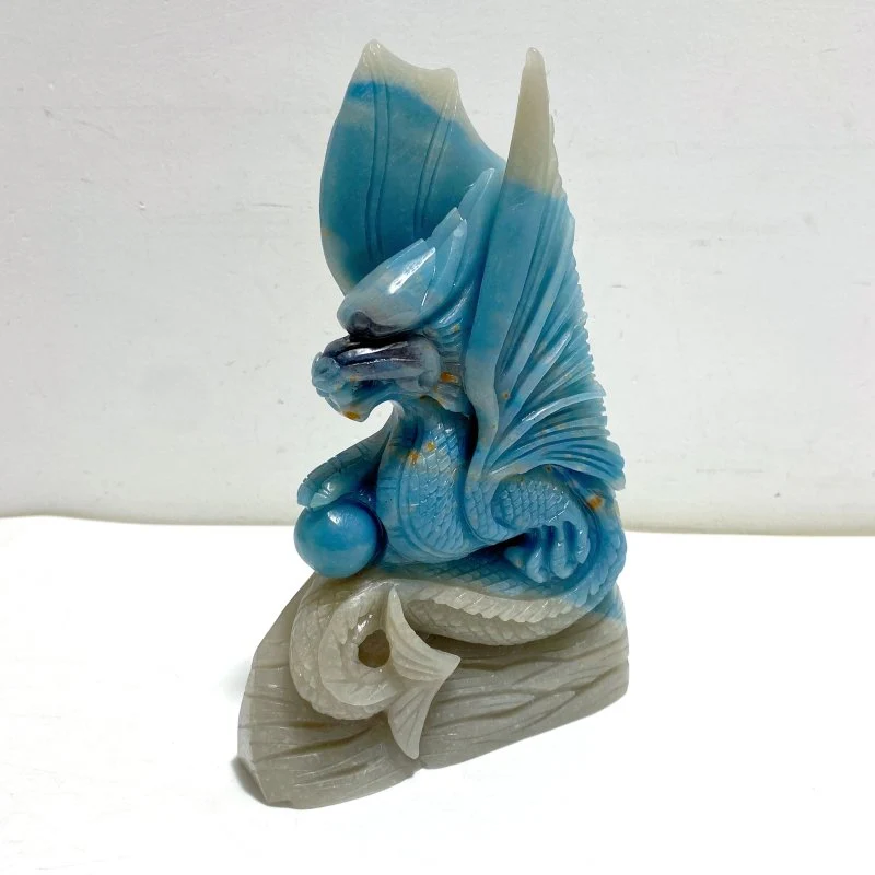 Unique Trolleite Stone Flying Dragon Carving #1 - Image 2