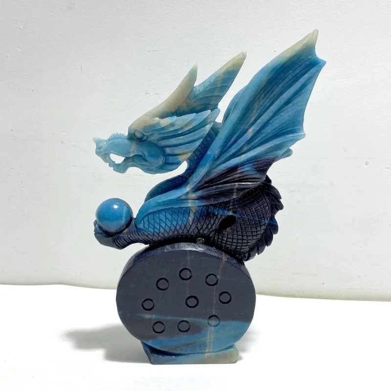 Unique Trolleite Stone Flying Dragon Carving #10