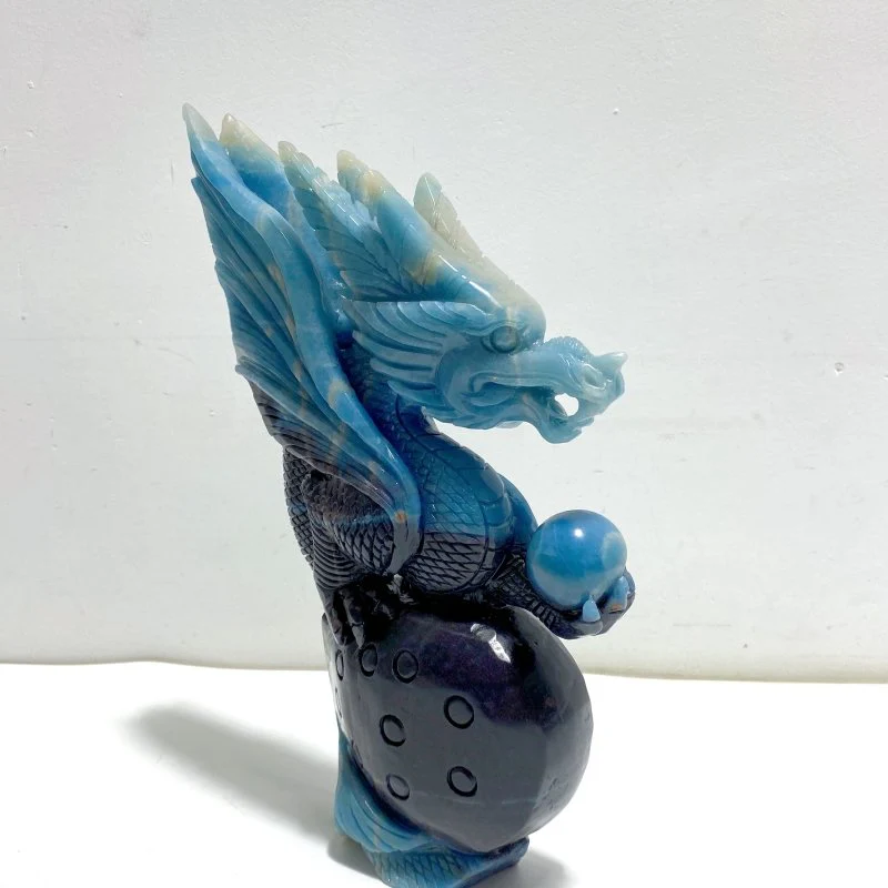 Unique Trolleite Stone Flying Dragon Carving #10 - Image 3
