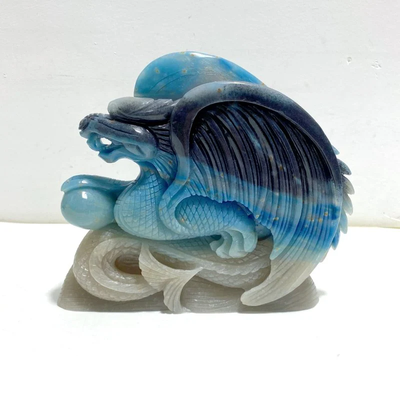 Unique Trolleite Stone Flying Dragon Carving #11