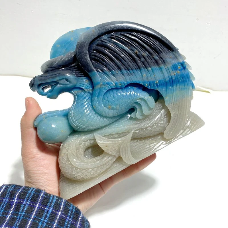 Unique Trolleite Stone Flying Dragon Carving #11 - Image 5