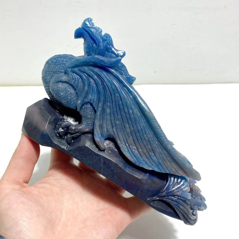 Unique Trolleite Stone Flying Dragon Carving #12 - Image 5