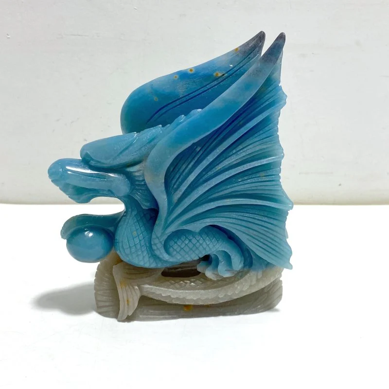 Unique Trolleite Stone Flying Dragon Carving #2